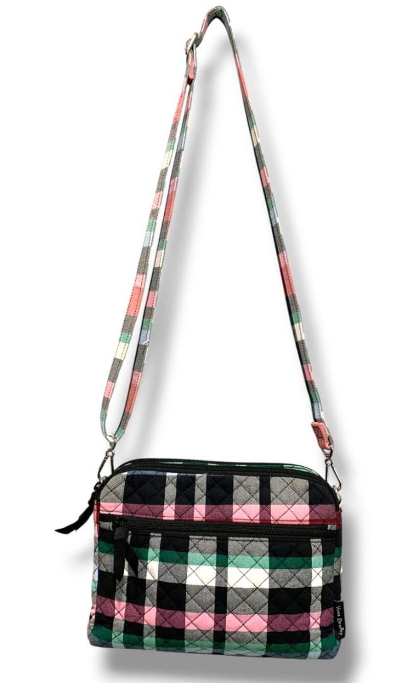 Vera Bradley Retro Metro RFID Crossbody Bag in Ribbons Plaid